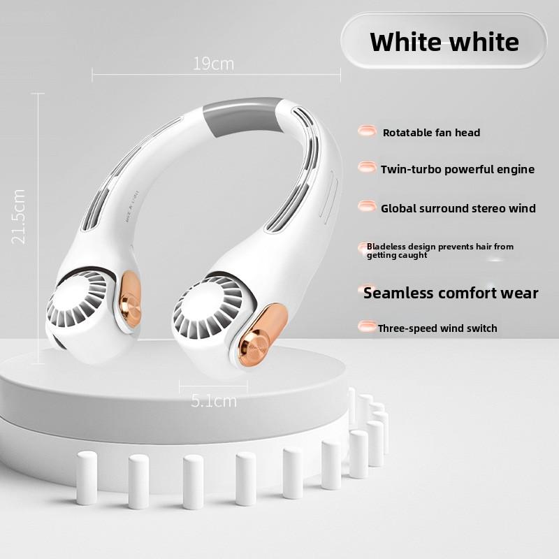 Silicone Neck Fan Mini Portable USB Charging Outdoor High Wind Adjustment Neck Fan