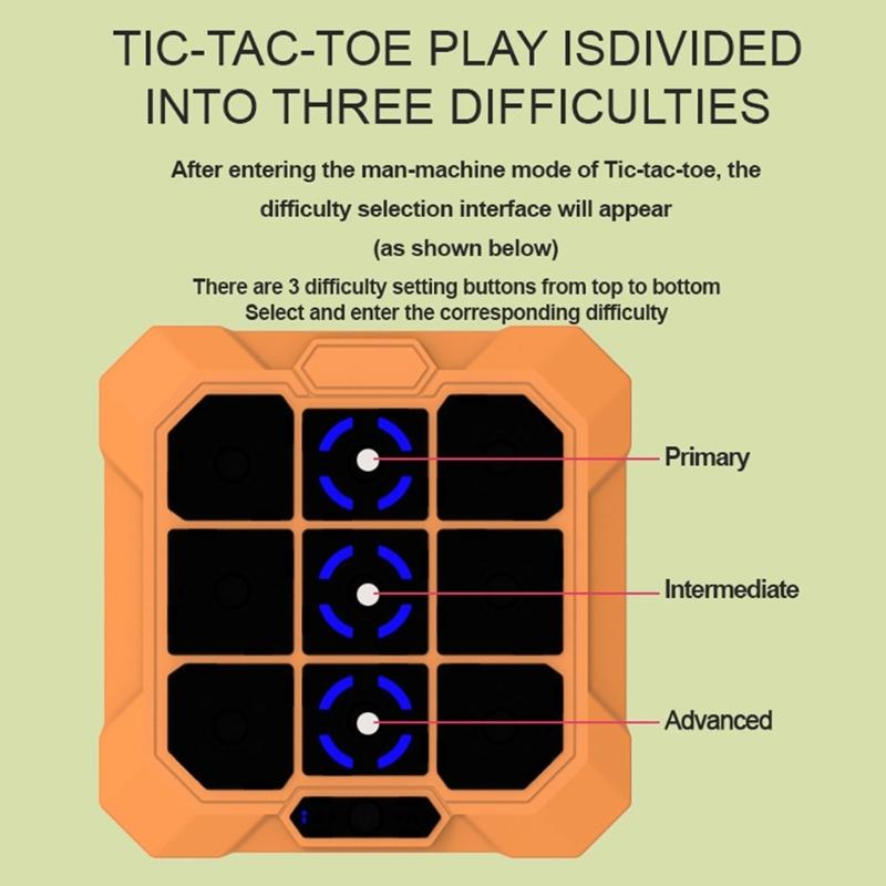 Tic Tacs Toe Game for Kids 6-in-1 Handheld Puzzle Toy Interactive Educational Toy Electronic Board Game Birthday Gift