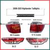 Rear Tail Light Assembly Cover for 2009-2021 Old/New Highlander: Brake, Turn, Reverse