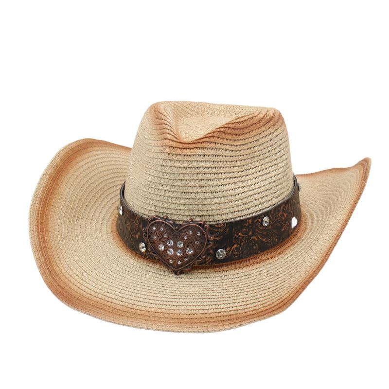 Ethnic Style Camping Sun Hat Hiking Mountain Hat Male Western Cowboy Big Love Straw Hat Female Mountain Climbing Sun Protection Hat