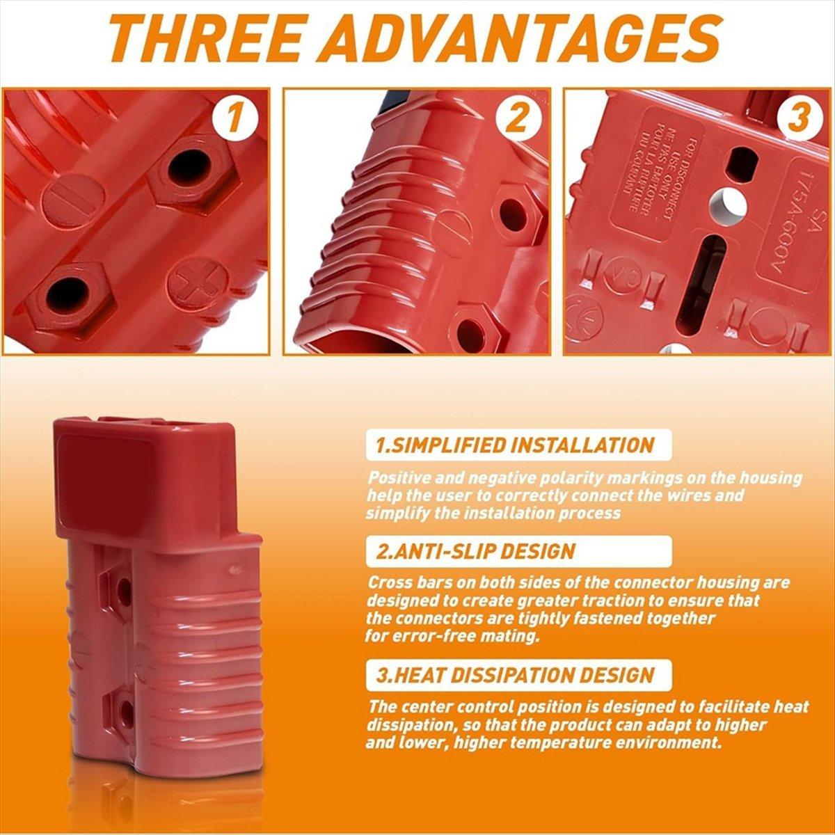 

BHBL 2-4 Gauge Wire Connectors, 175A Wire Harness Plug Kit,12V to 36V Battery Quick Connect Disconnect Set for Car Bike ATV China Mainland
