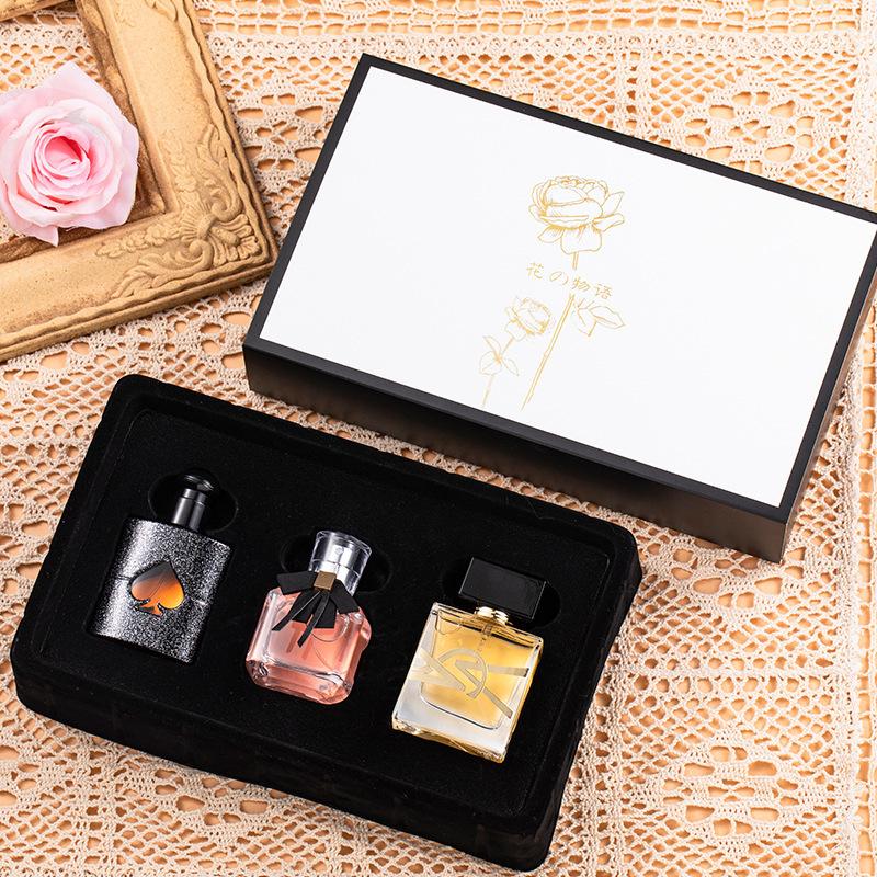 Free Water Reverse Black Coffee Perfume Strong Fragrance Women's Light Fragrance Lasting Three-piece Gift Box