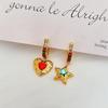 Creative Personality, Star Love Asymmetrical Earrings, Light Luxury Fashion Temperament Inlaid With Colored Zircon Earrings, Earrings For Women