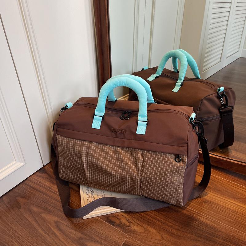 

Korean Style Multifunctional Travel & Gym Bag Set - Lightweight Trolley Luggage & Handbag 23x41x20cm темно-коричневого