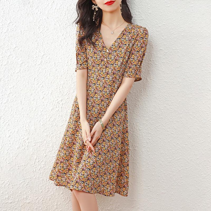 

Srcr Women s Elegant Floral Midi Dress 2XL