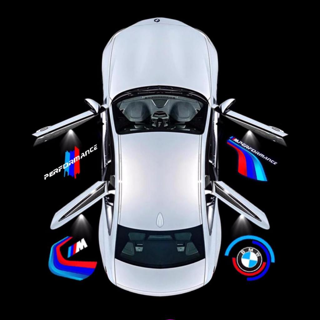 SQKR7 Car Sticker 2pcs Welcome Lamp LED Laser Projector Dynamic Door Courtesy Light Exterior Interior Decor For BMW E90 E60 F30 Series