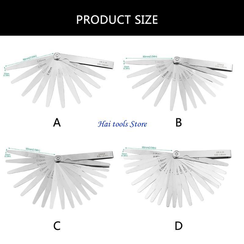 X37E Feelers Gauges 0.01-1mm/0.05-0.50mm/0.05-1.00mm/0.02-1.00mm Stainless Steel Feelers Gauges Set for Measuring Gaps Width