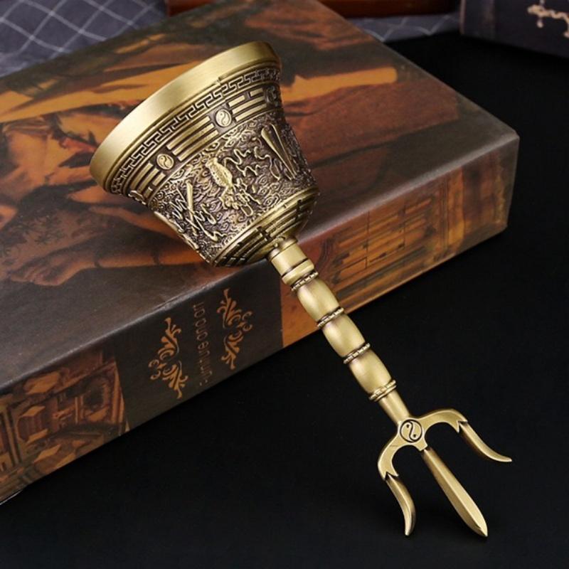 Bronze Hand Bell Tibetan Style Diamond Pestle Method Copper Bell Engraved Sanskrit Ornaments Nepalese Crafted Handbell