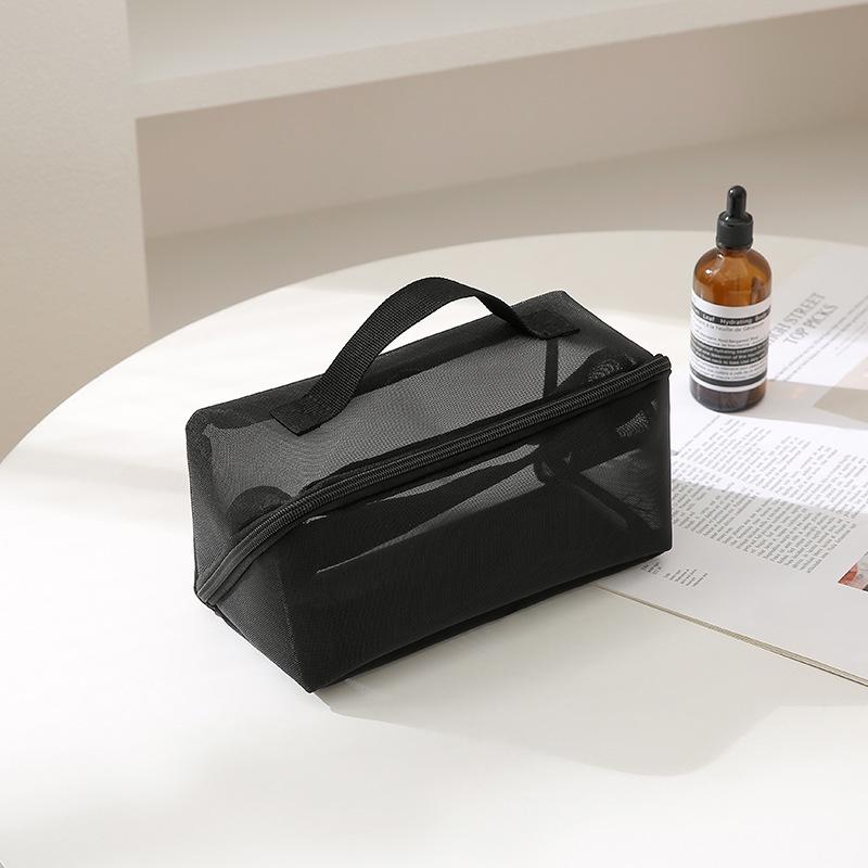 Large Capacity Transparent Mesh Makeup and Toiletry Bag for Travel