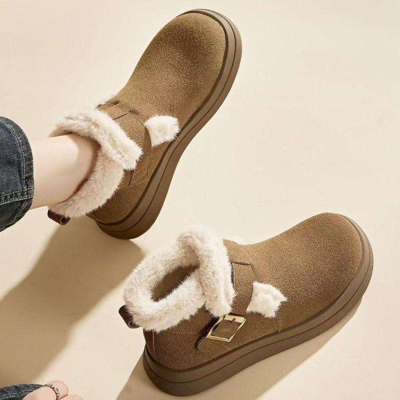 Fashion Round Toe Plush Ladies Shoes Winter Platform Boot Y2k Comfortable and Elegant Ankle Designer Luxury Chic Warm Women's Snow Boots