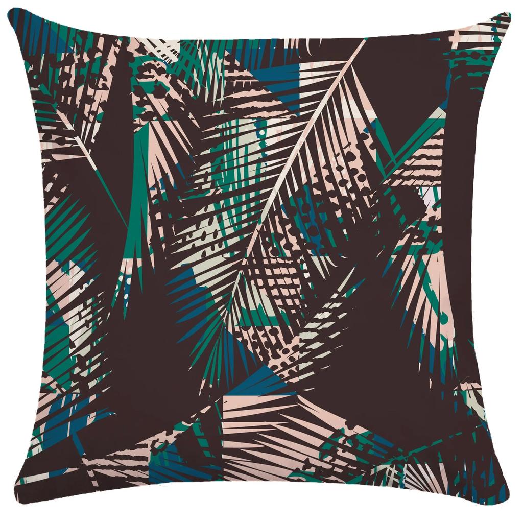 Plant Leaf Pillowcase Soft Short Plush Cushion Cover Tropical Rainforest Pillow Case Cushion Cover Throw Pillowcase 50X50 Pillow