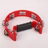Portable Handheld Jingle Bells Professional Orff Tambourine Hand Bell Half Moon Handbell  Kids