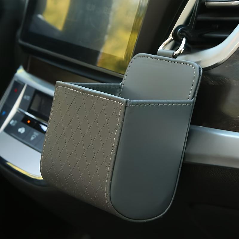 Car Vent Organizer - PU Leather Multi-Functional Air Vent Storage Box with Phone Holder, Compact Dashboard Organizer for Car Interior Accessories