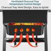 New Stainless Steel Barbecue Charcoal Grill Folding Portable BBQ Grill With 2 Side Tray Tabletop Grill Camping Hiking