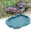 Resin   Reptile Rock Food and Water Dish Feeder Bowl for Tortoise  (Green S)