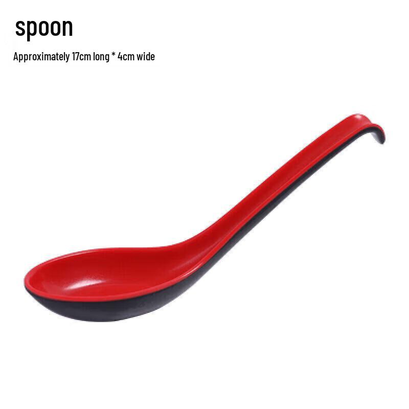 Zebian Melamine Red & Black Extra Large Noodle Bowl Set