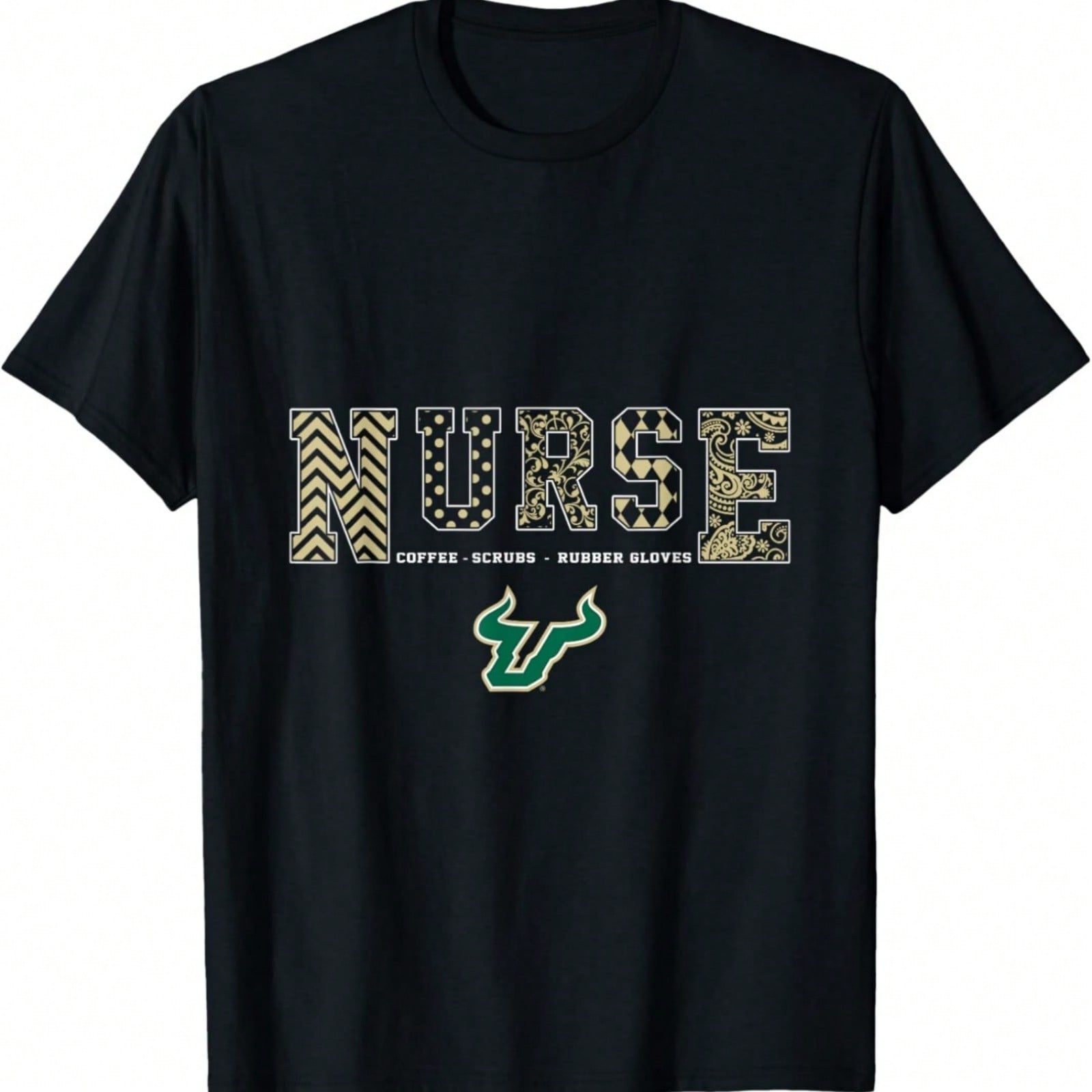 South Florida Bulls Nurse Coffee Scrubs Rubber Gloves T-Shirt S разноцветный