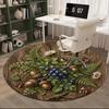 Roses And Berries Design round carpet Chair cushion Round Entryway Rug, Soft Round Rugs for Living Room, Bedroom, Circle Carpet decor gifts