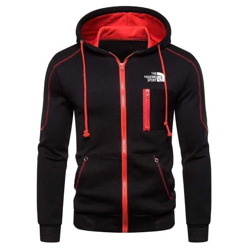 Mens Zip Up Hoody Plain Hoodie Zipper Sports Jumper Hooded Coat Warm Jacket