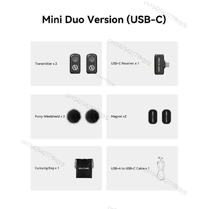 

Hollyland LARK A1 Wireless Microphone for iPhone Android Micphone for Youtube Tiktok Vlogging Podcast Noise Cancellation Mic Mini Duo Type-C