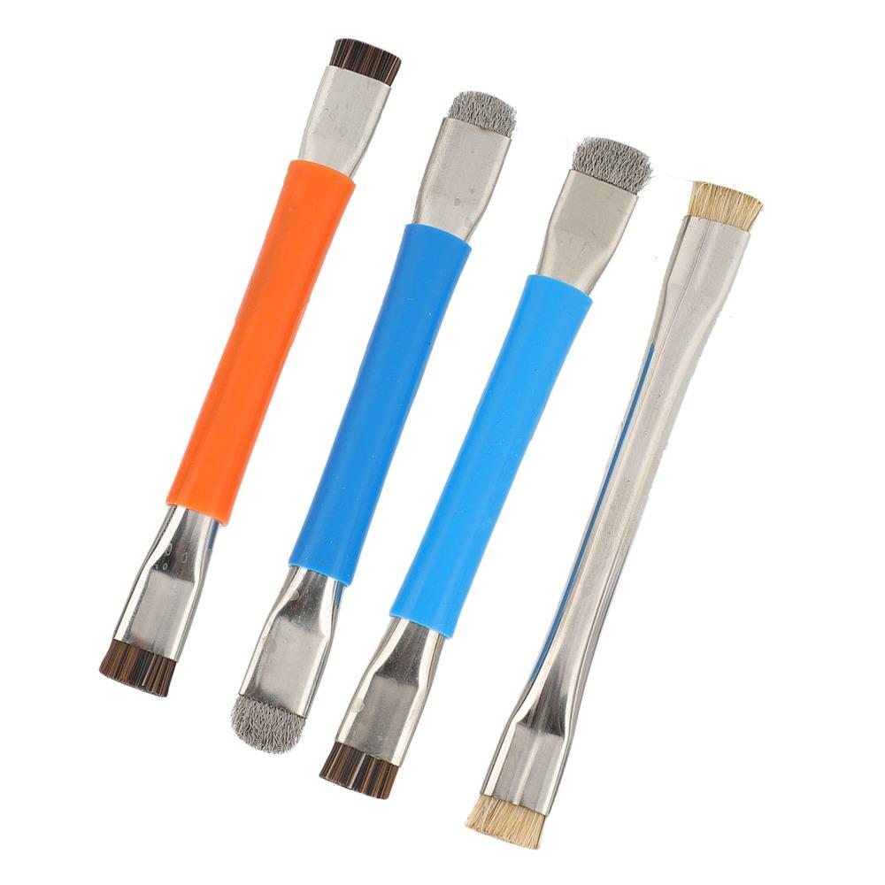 Anti-static Cleaning Brush Double Head Horse Hair Brush Steel Wire Brush Electronic Maintenance