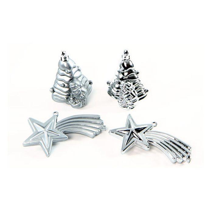 4 boules de sapin de noel et etoile