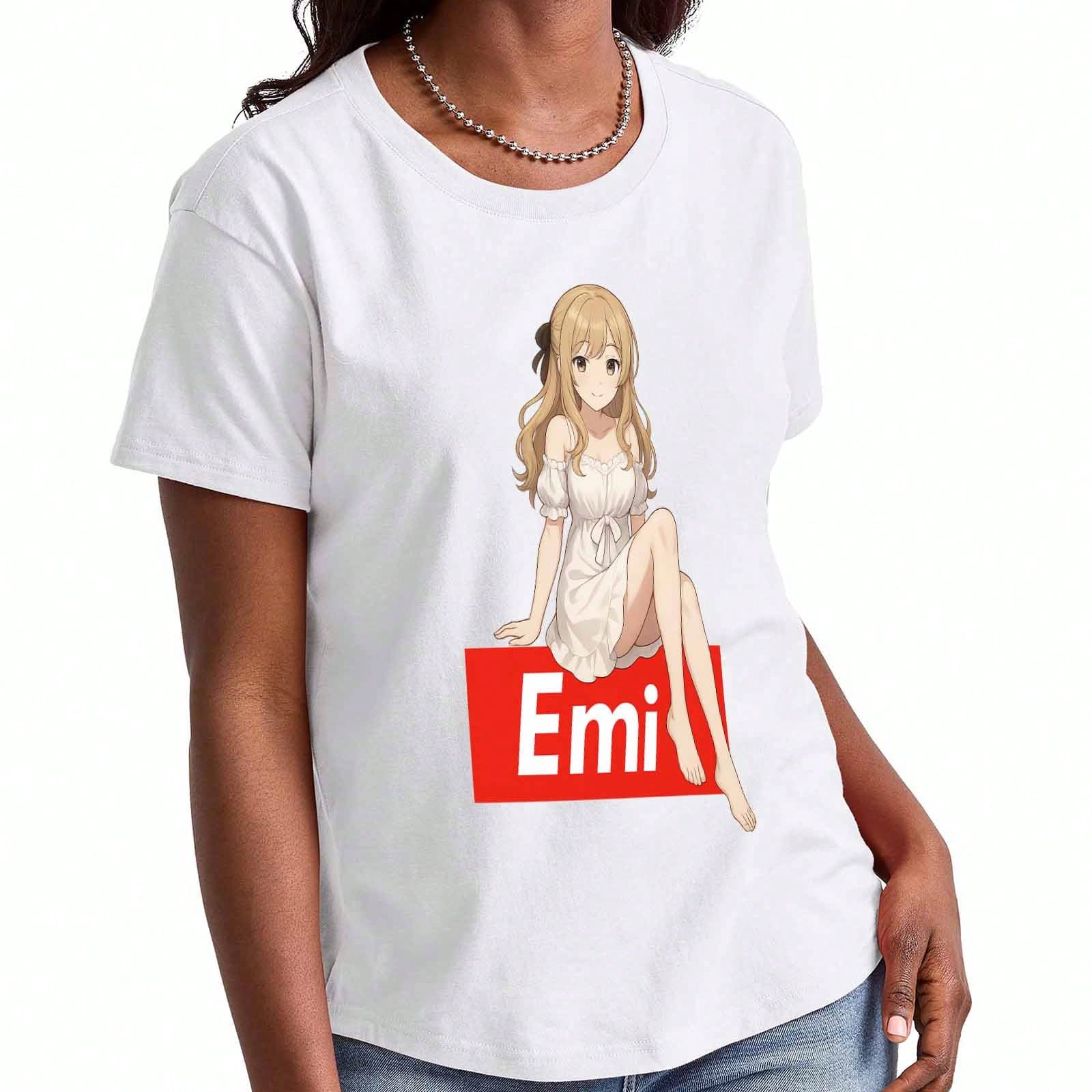 Anime Girl Striker Wounisex s Cotton T Shirt,Pure Cotton Premium Print, Durable,Casual And Fashionable,Cute Girl Holding Gun Graphics,Soft And Comfort S разноцветный