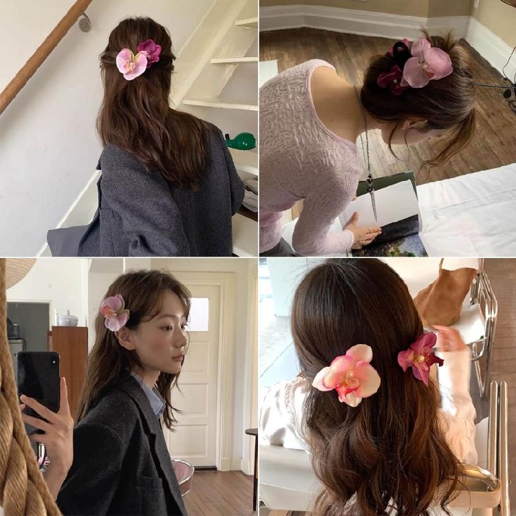 2pcs Stylish Girls Hairpins Orchids Flower Hair Clip Chic Women Hair Accessories