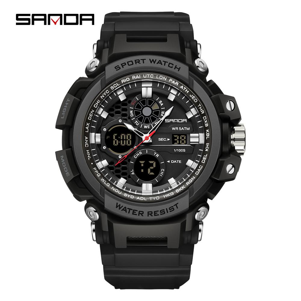 SANDA 3390 New Sports Men's Watches Military Digital Watch Waterproof Wristwatch for Male Clock Shock Relogios Masculino