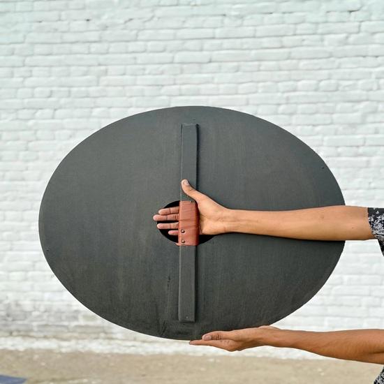 60.96 Cm Viking Round Shield Red Dragon Medieval Wooden Shield for LARP, Cosplay, Wall Decor Norse Handmade Prop for Reenactment