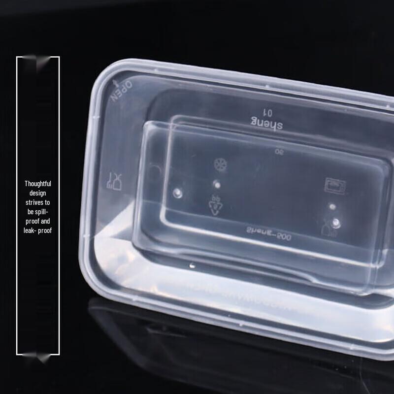 Hesdige Rectangular Disposable Takeaway Meal Boxes with Lids