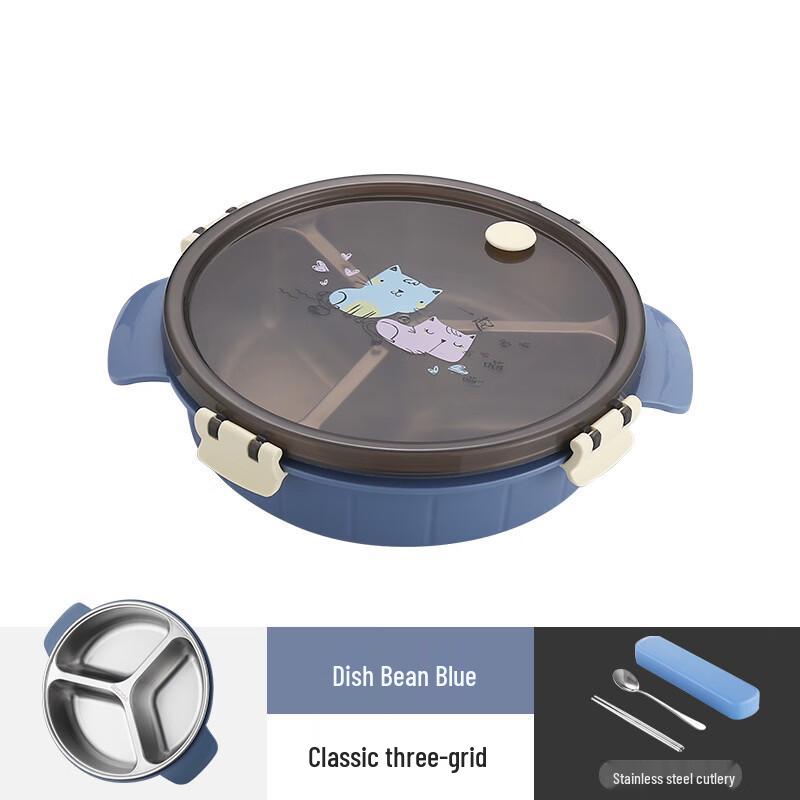 ZISIZ 3-Compartment Stainless Steel Lunch Box