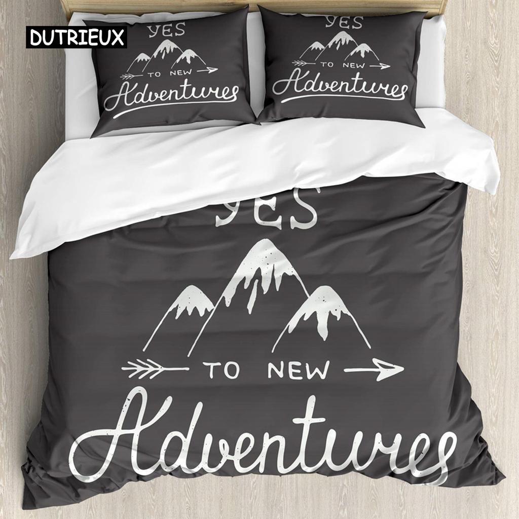 Set Copripiumino Avventura Tema Natura Selvaggia Set Copripiumino Biancheria da Letto Matrimoniale Queen King Size Set Biancheria da Letto in Poliestere Federa