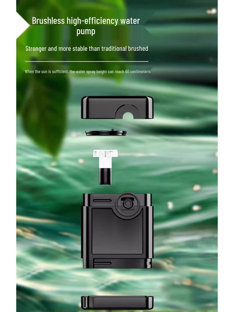 Solarbetriebener Automatischer Springbrunnen-Umwälzer & Belüfter für Innenhöfe, Steingärten, Teiche und kleine Wasserspiele