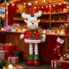 Christmas Doll Decoration Retractable Long Legs Plush Santa/Snowman/Reindeer Doll Toy Tabletop