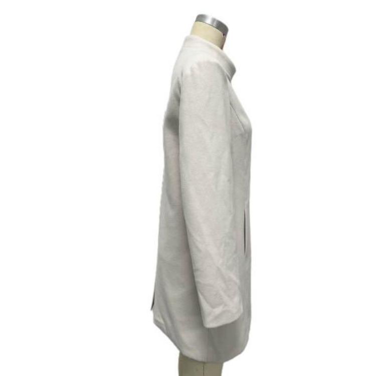 Winter Women Overcoat Stand Collar Long Sleeve Warm Thick Mid Length Coat with Pockets Fall Lady Jacket Neck Protection Single Breasted