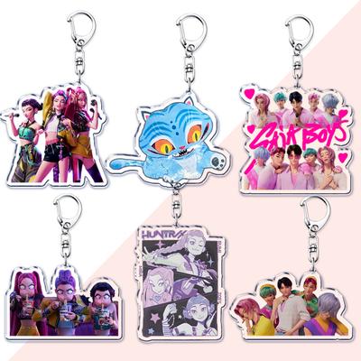 Demon Hunters Huntrix Popular Kpop Tv Saja Boys Keychains for Accessories Bag Rumi Zoey Jinu Keyring Jewelry Fans Friends Gifts