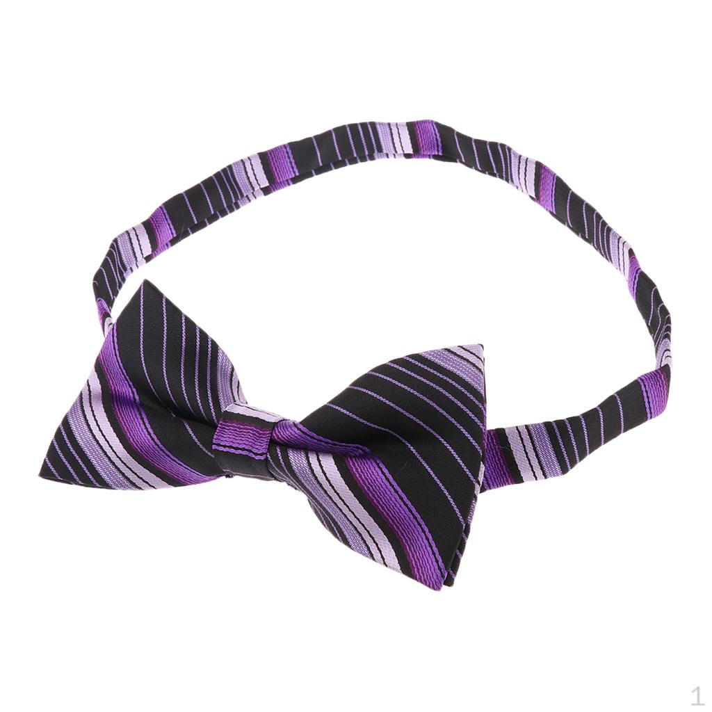 

1 Piece Mens Evening Dresses Decor Pre Tied Bowties And Ties Purple Strips