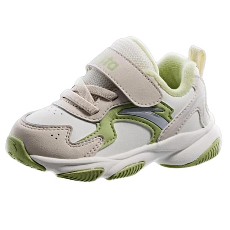 Anta Comfortable Versatile Non-Slip Low-Top Walking Shoes Baby shoes White Green A22440056-1