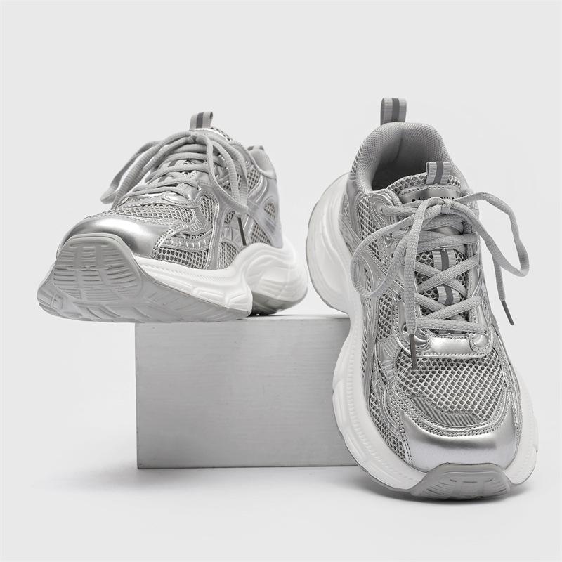 Couple trend niche mesh breathable women's summer new platform sports casual shoes
