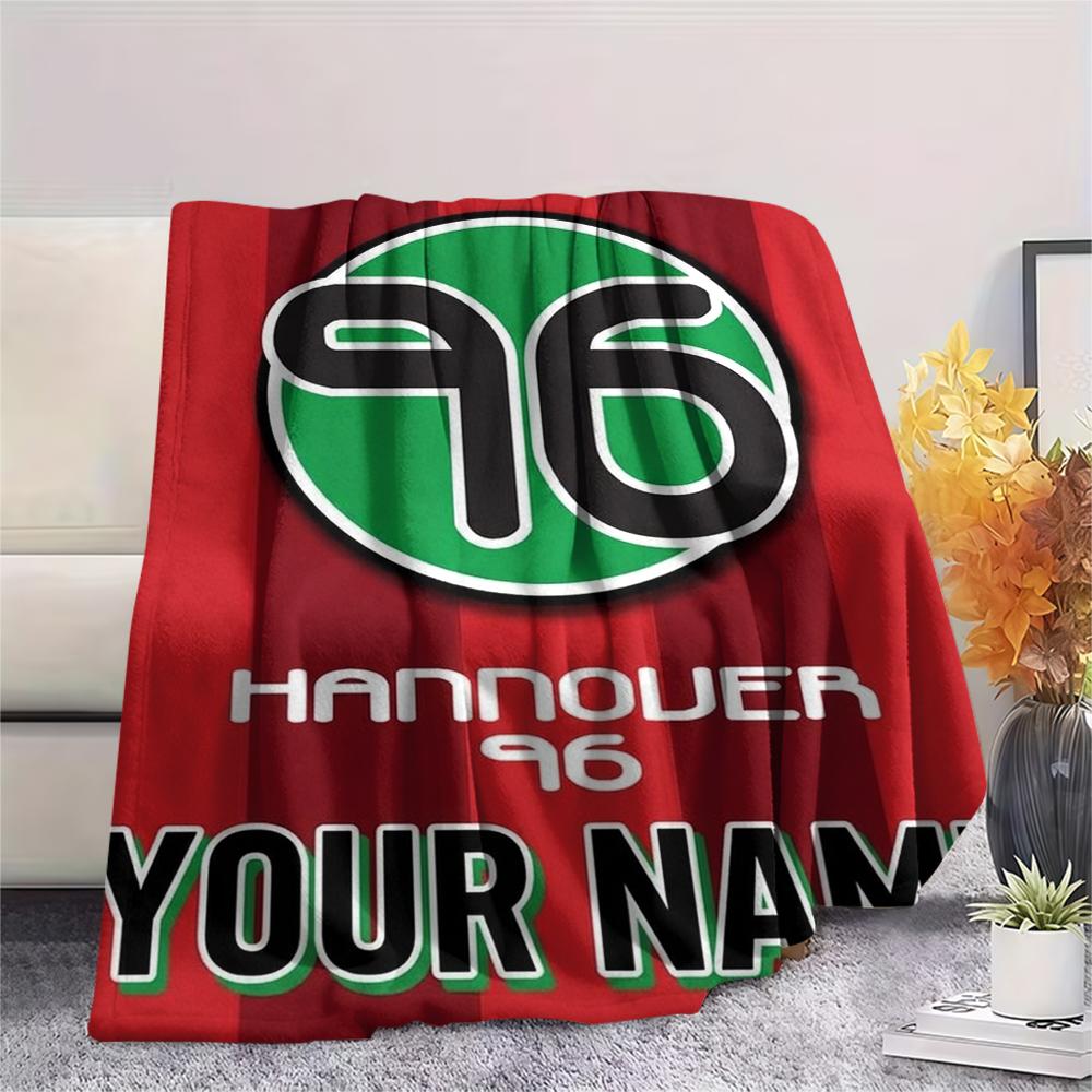 1PC Custom Name Hannover 96 Patterned Flannel Blanket Suitable For All Seasons for Home Decor Warmth and Comfort Gifts Holiday Present