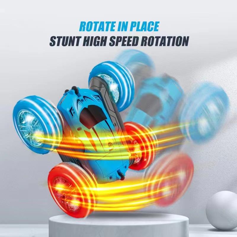 Light Wheel Remote Control Stunt Car Double-Sided Swing Arm Tumbling Car Four-Wheel Drive Deformation Remote Control Car Children'S Toy Car