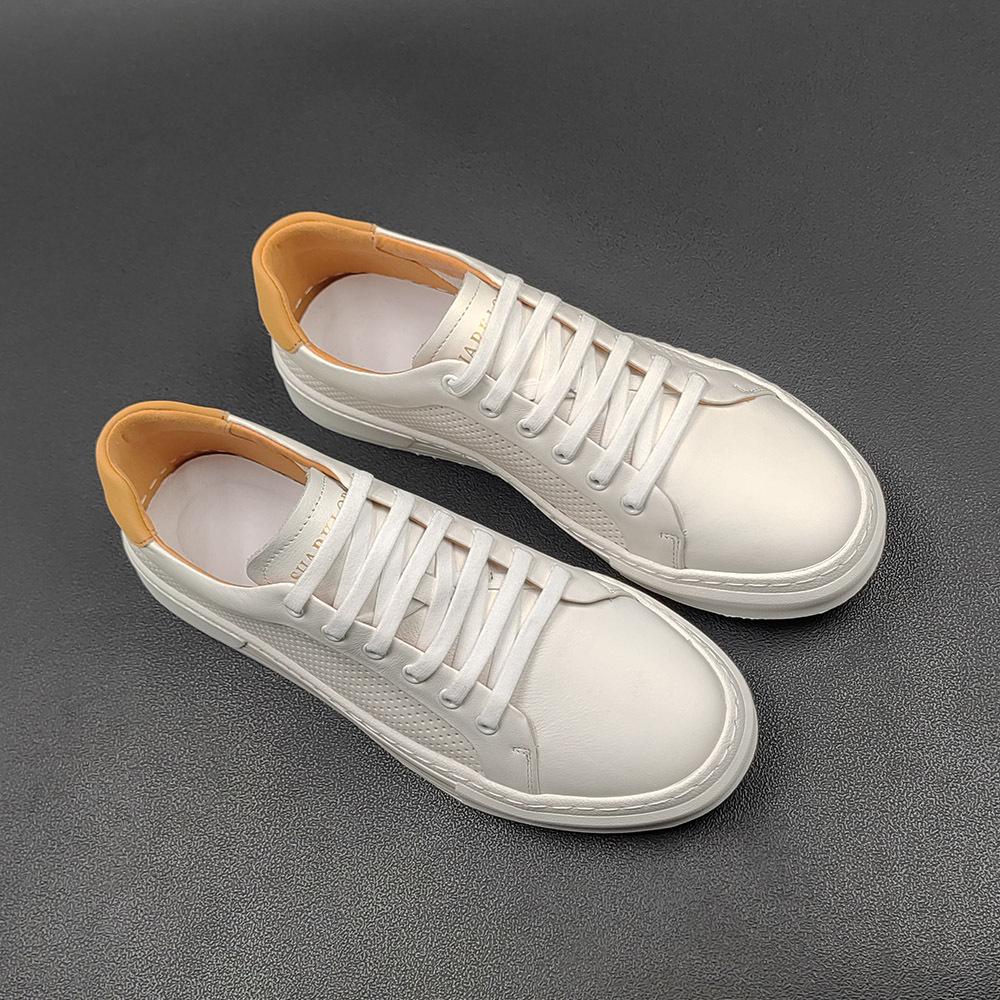 Men'S Leather White Shoes Men'S Summer Hollow White Board Shoes Men'S Trendy Shoes Versatile Boys' Shoes Casual Shoes
