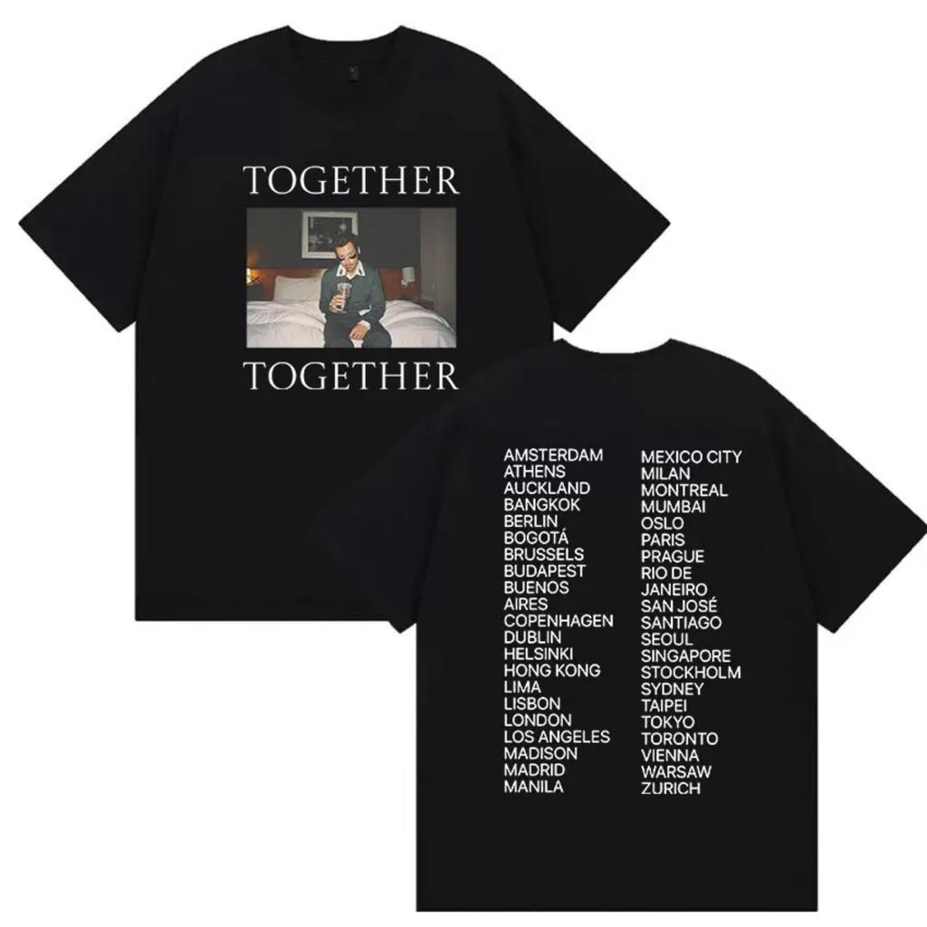 Harry Styles Together Tour 2026 Graphic T-shirt Men's Retro O-Neck Cotton Short Sleeve T-shirts Hip Hop Fashion Y2K Clothing Top