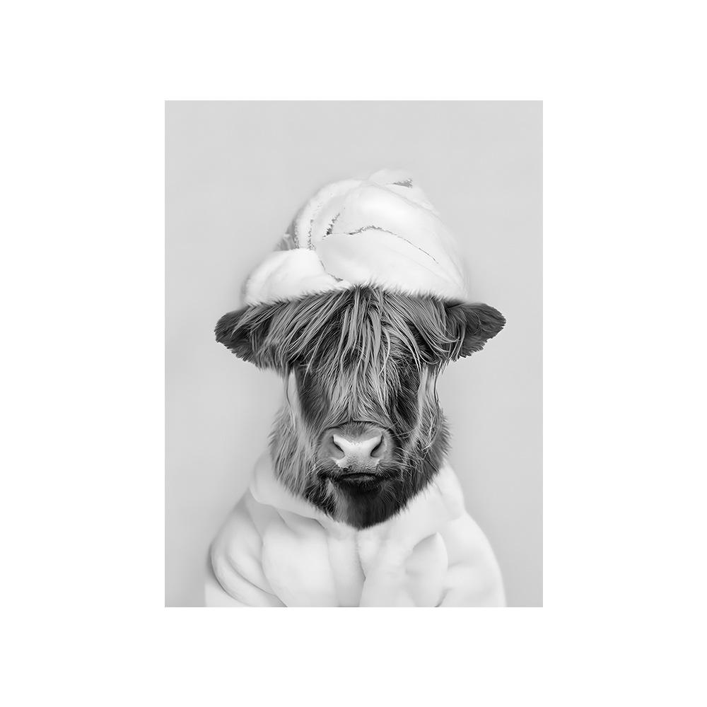 

Черно-белые животные, фото настенные рисунки для ванной комнаты, жираф, слон, забавные постеры, печать на холсте, декор для ванной комнаты 20x30cm