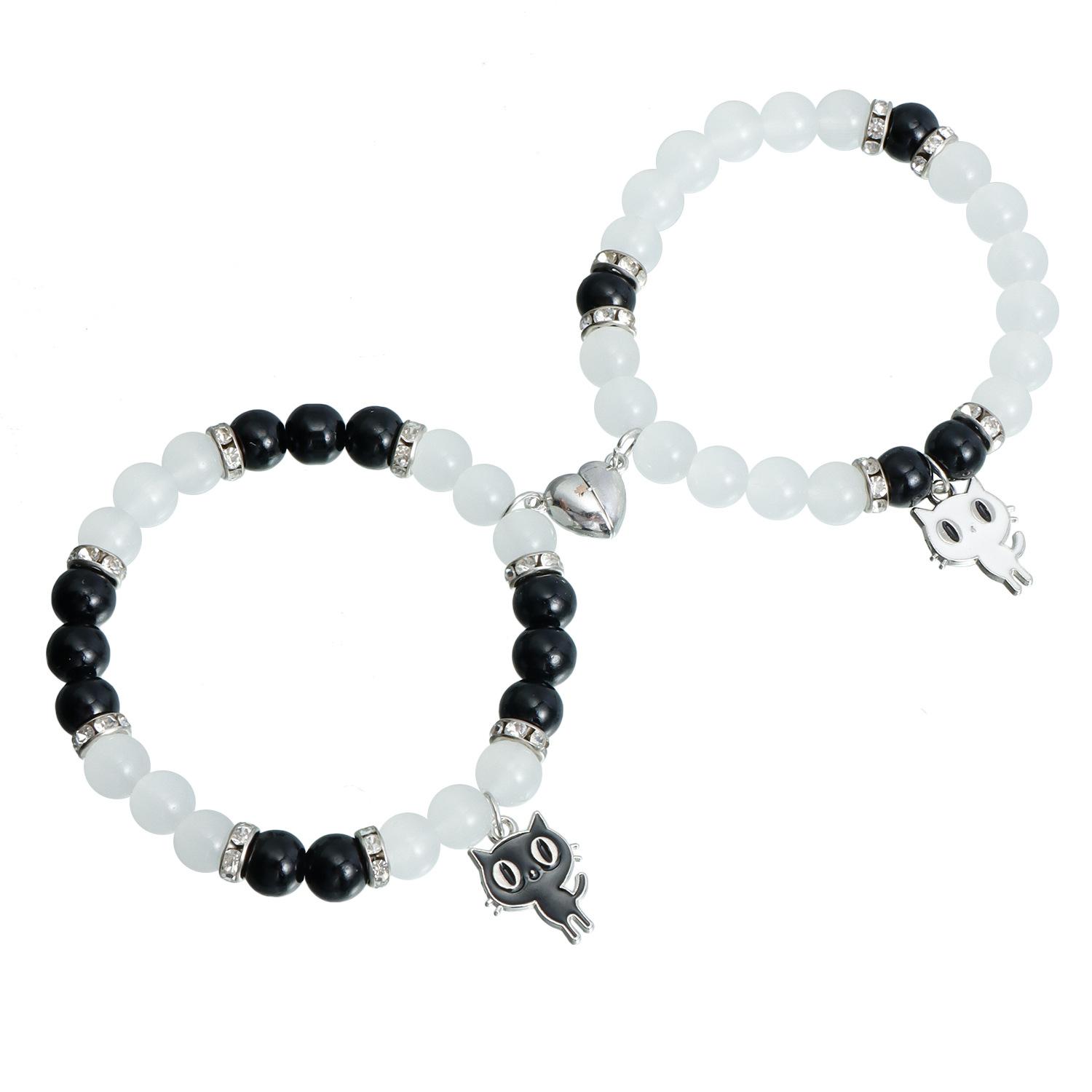 

Valentine s Day Good Friends A Couple Bracelet Crystal Beaded Love Magnetic Friendship Bracelet