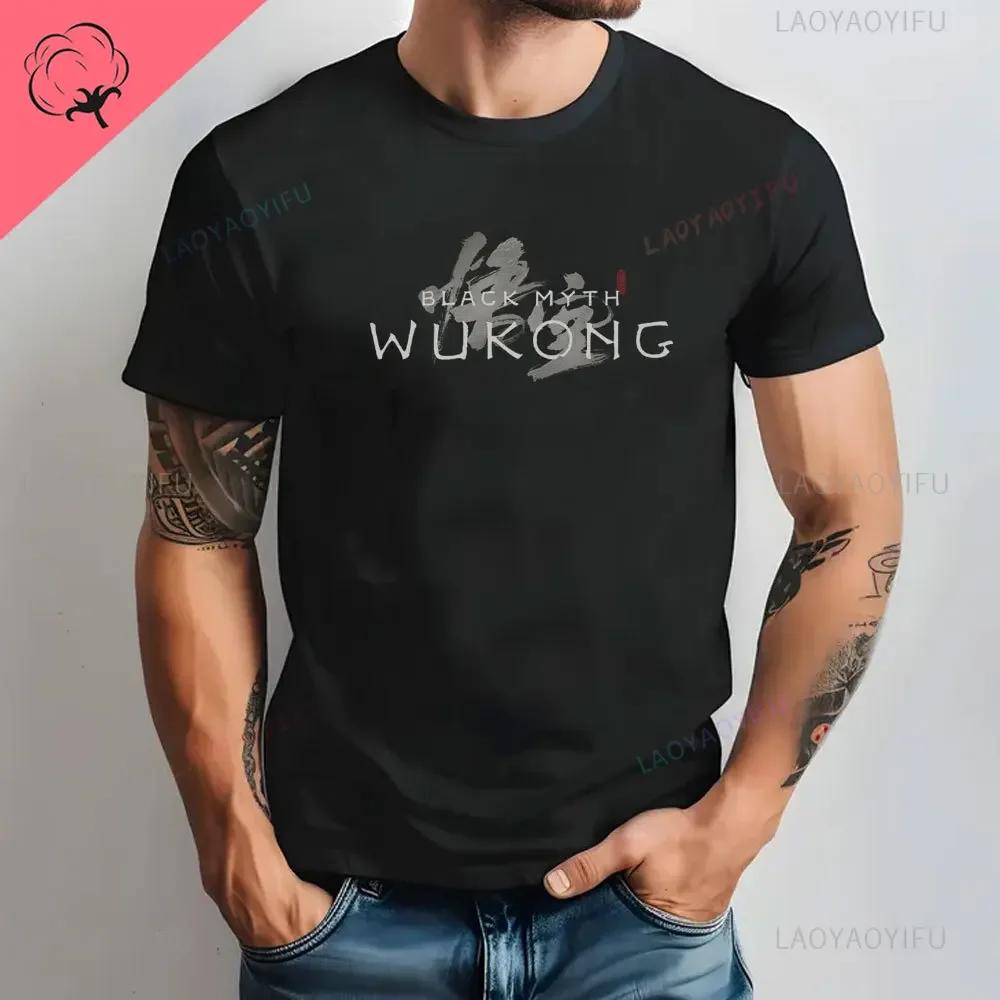 Black Myth Wukong Sun Wukong T-shirt Monkey King Gamer Print Tops Gift for Him Video Game Men Clothing Cotton Tee Graphic Shirts