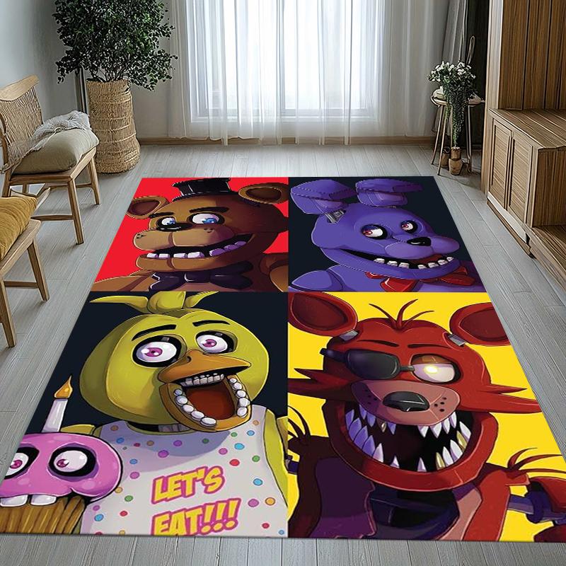 Tappeto Area Antiscivolo Horror Freddy F-FNAF Giochi Soggiorno Tappeto Morbido per Camera da Letto Stanza dei Giochi dei Bambini Divano, Zerbino Decorazione per la Casa Regalo