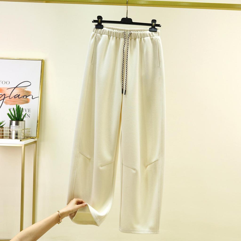 Spring Women's High-Waisted Wide-Leg Cotton Pants