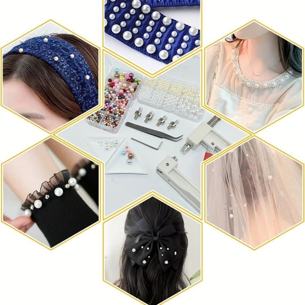 Hand Press Pearl Handmade Setting Machine Portable Professional Manual Bead Press Fashion Design Alloy Pearl Attachment Tool